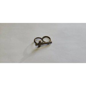 Cross double finger ring